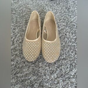 Zara Beige Studded Flats